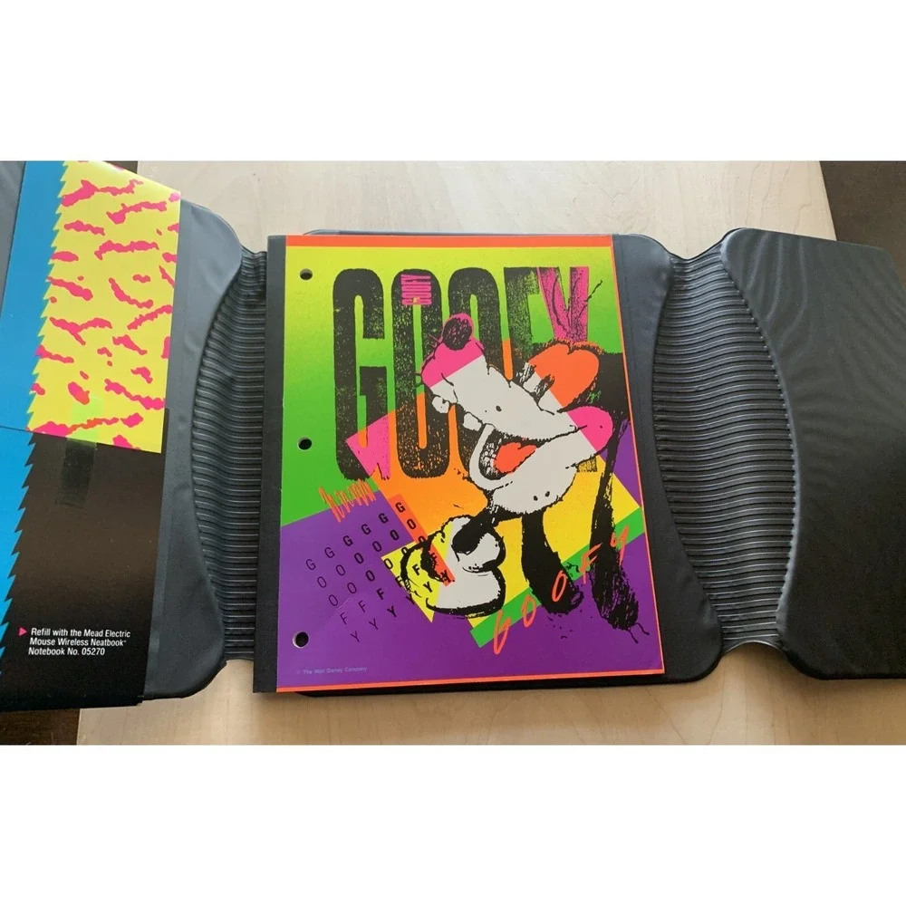 Vtg 1991 Mead Notebook & Calendar Disney Electric Mouse NWT Goofy Notefolio